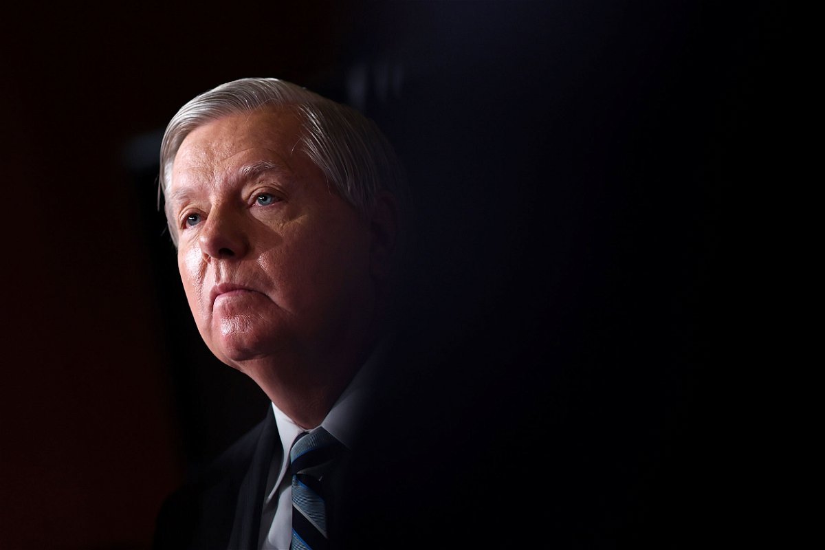 <i>Kevin Dietsch/Getty Images</i><br/>South Carolina Sen. Lindsey Graham attends a news conference at the US Capitol on August 5