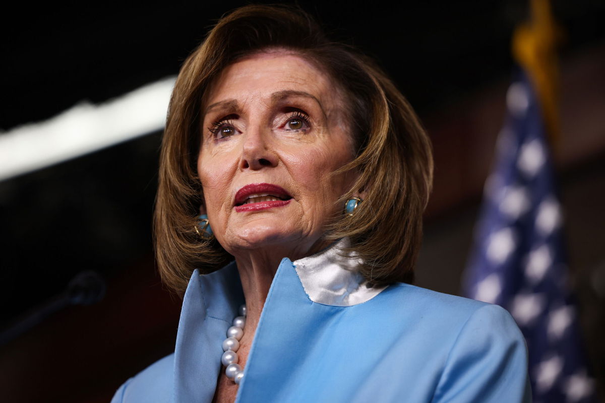 <i>Anna Moneymaker/Getty Images</i><br/>House Speaker Nancy Pelosi said on August 4 that a congressional delegation traveled to South Korea and visited the Demilitarized Zone. Pelosi is pictured here at the Capitol in 2021.