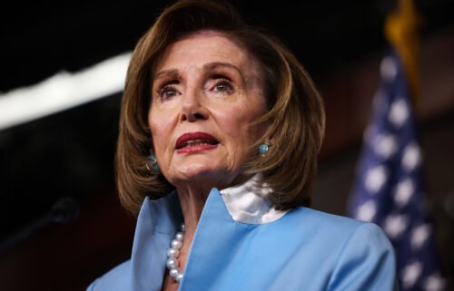 House Speaker Nancy Pelosi is seen at her weekly presser at the Capitol building in August 2021 in Washington. The House is set to vote on August 12 to pass the Democrats' health care and climate bill.