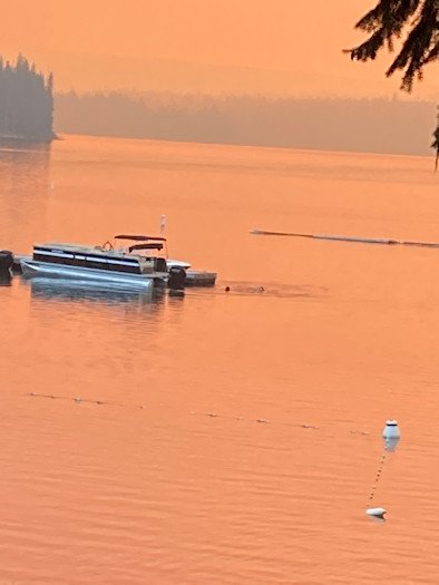 Cedar Creek Fire smoke turned sky orange at Cultus Lake before Tuesday