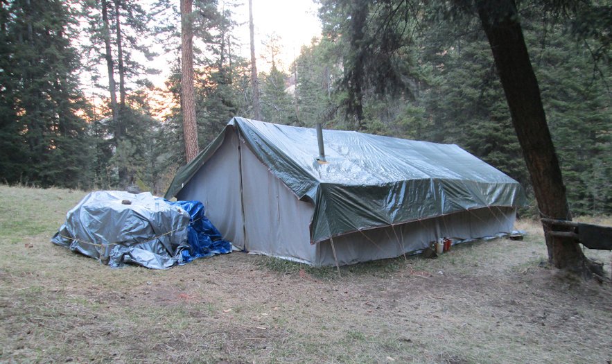 Hunting camp set up by illegal guides