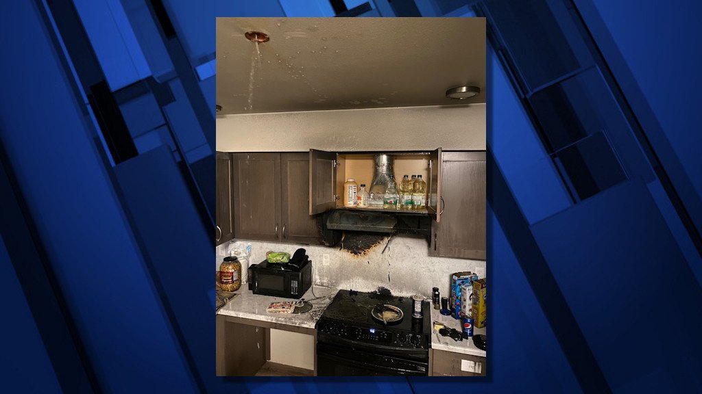 Apartment's fire sprinklers kept cooking fire in kitchen from spreading, though smoke, water damage resulted to neighbors