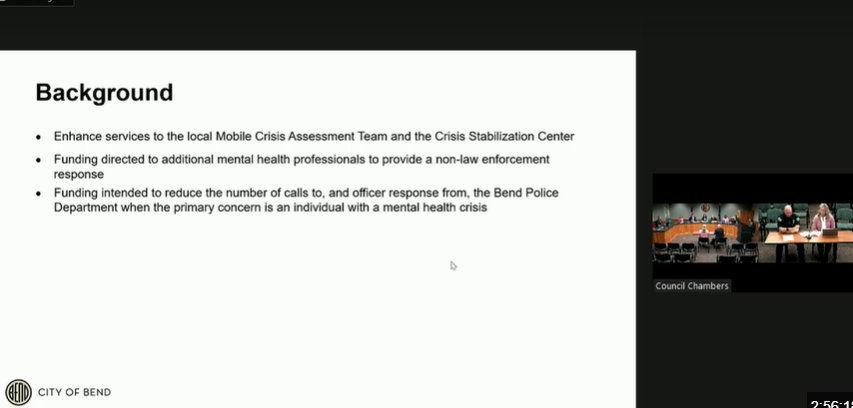 Bend directs 8K to Deschutes County for expanded Mobile Crisis Assessment Team, Stabilization Center Bend directs 8K to Deschutes County for expanded Mobile Crisis Assessment Team, Stabilization Center