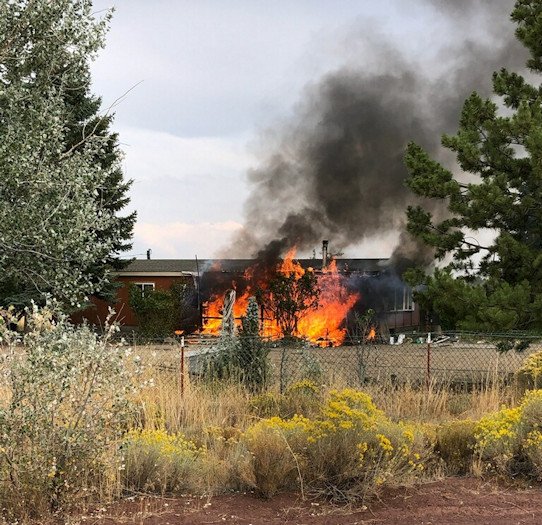 Tumalo manufactured home went up in flames late Saturday afternoon