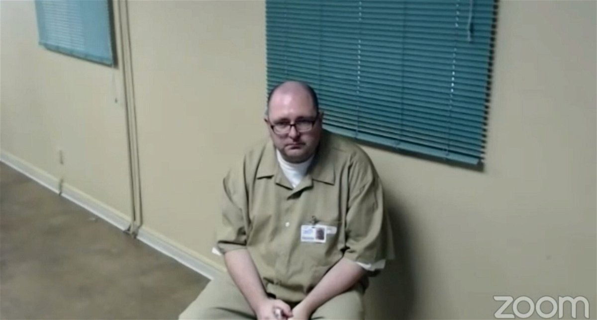 <i>AP</i><br/>This screen shot from a Zoom video hearing shows Michael Carneal on September 20 at Kentucky State Reformatory in La Grange.