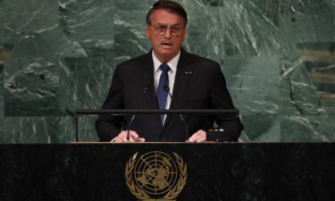 Brazil's President Jair Bolsonaro addresses the 77th Session of the United Nations General Assembly at UN Headquarters in New York City on September 20.