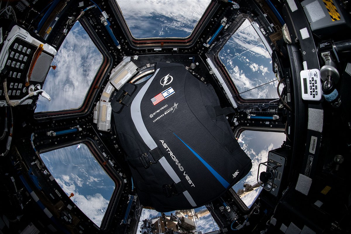 <i>NASA</i><br/>The AstroRad vest was tested on the International Space Station in January 2020.