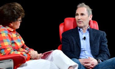 Kara Swisher and Amazon President and CEO Andy Jassy speak onstage during Vox Media's 2022 Code Conference - Day 2 on September 7 in Beverly Hills