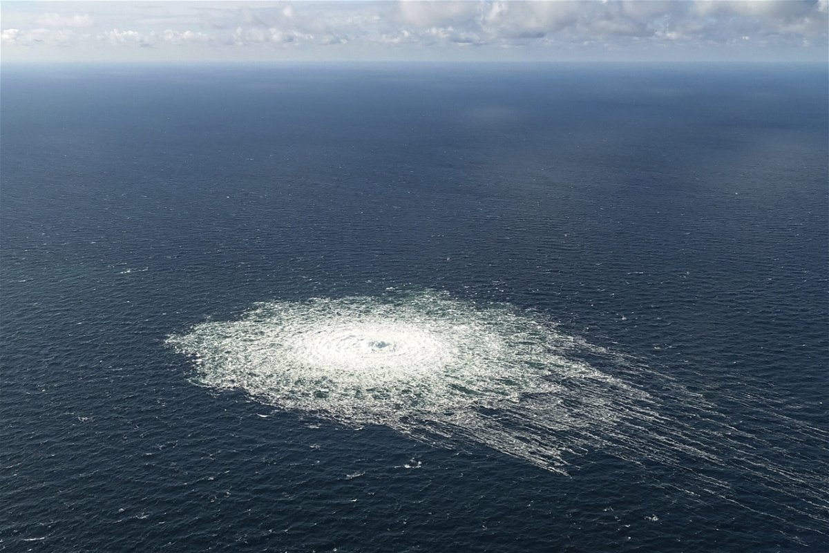 <i>AP</i><br/>Leaders of several Western countries have said leaks in two Russian gas pipelines are likely the result of sabotage. A large disturbance in the sea off the coast of the Danish island of Bornholm on September 27 is pictured here.