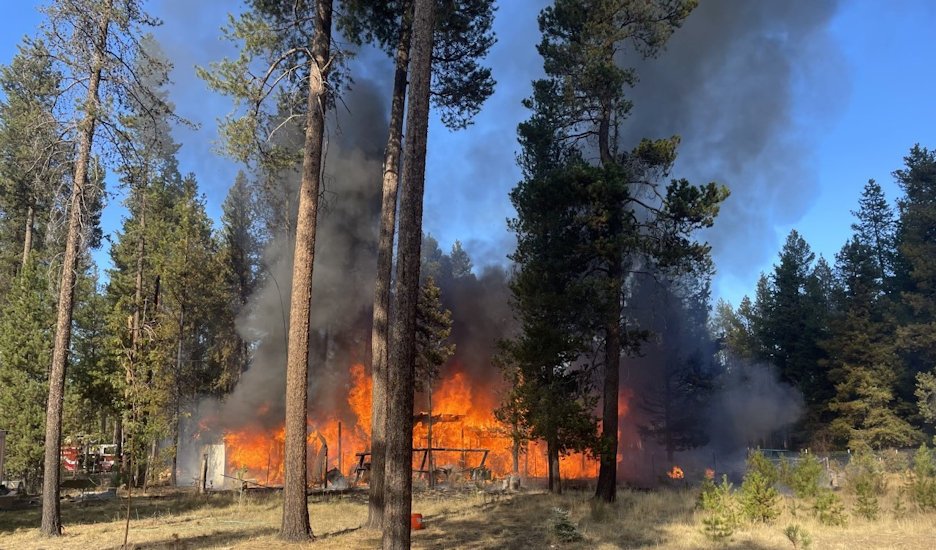 Spreading La Pine house fire stopped; DCSO drops Level 3 evacuations in area