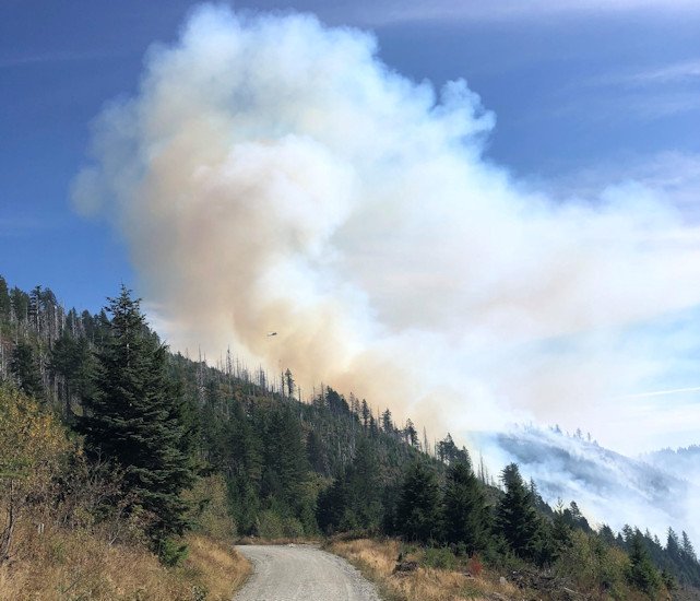 Nakia Creek Fire east of Vancouver late last week; growth prompted evacuations Sunday