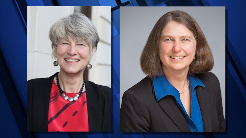 Retiring Oregon Supreme Court Chief Justice Martha Walters; newly chosen Chief Justice Meagan Flynn