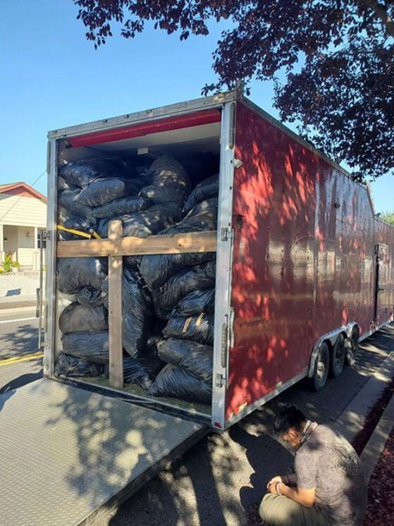 <i>Oregon State Police/KPTV</i><br/>Thousands of pounds of processed marijuana was seized by Oregon State Police during a traffic stop last week.