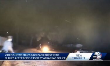A man's backpack burst into flames after being tased by a state trooper.