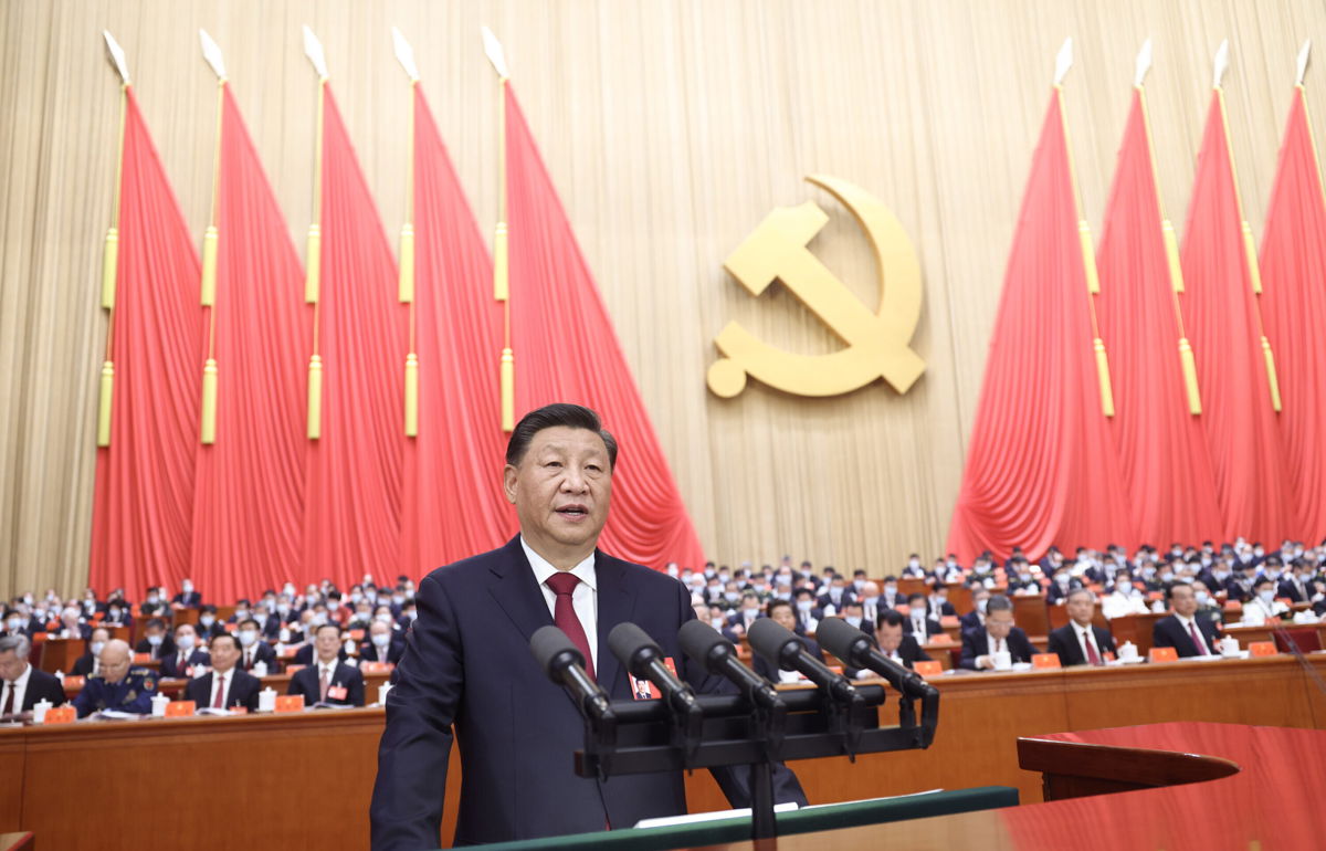 <i>Ju Peng/Xinhua/Zuma Press</i><br/>Xi Jinping delivers a report to the 20th National Congress of the Communist Party of China (CPC) on behalf of the 19th CPC Central Committee at the Great Hall of the People in Beijing