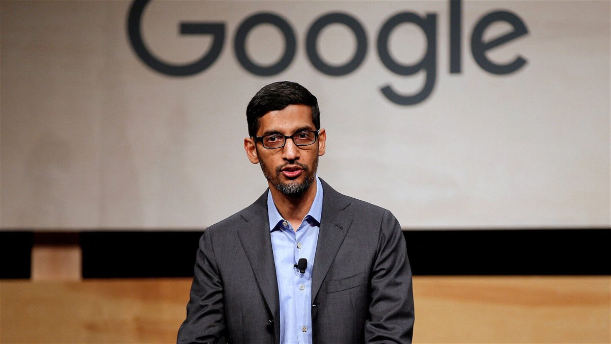 <i>Brandon Wade/Reuters</i><br/>Google CEO Sundar Pichai speaks during a signing ceremony in Dallas