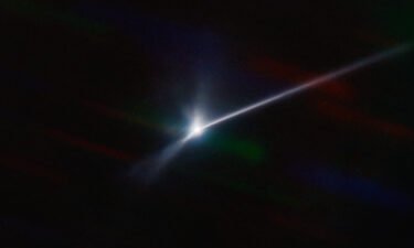The SOAR telescope image shows a comet-like trail of debris from Dimorphos after the collision.