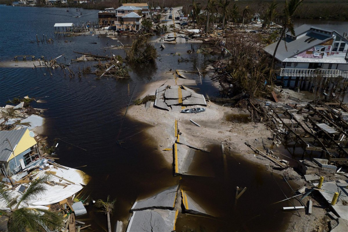 <i>Ricardo Arduengo/AFP/Getty Images</i><br/>An aerial picture shows a broken section of the Pine Island Road
