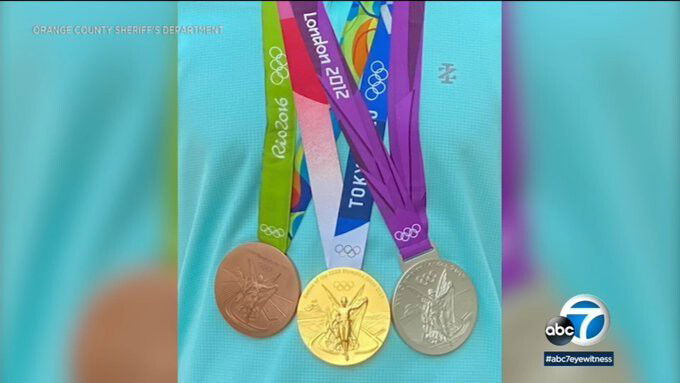<i>Orange County Sheriff's Department/KABC</i><br/>Three Olympic Games medals were stolen during a home burglary in Laguna Hills.