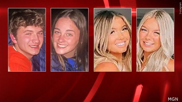 (L-R) Ethan Chapin, Xana Kernodle, Kaylee Goncalves, and Maddie Mogen, University of Idaho victims found dead near campus
