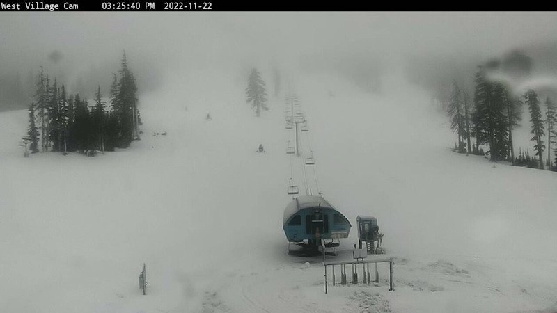 A warmer storm had temperatures close to freezing at Mt. Bachelor Tuesday afternoon
