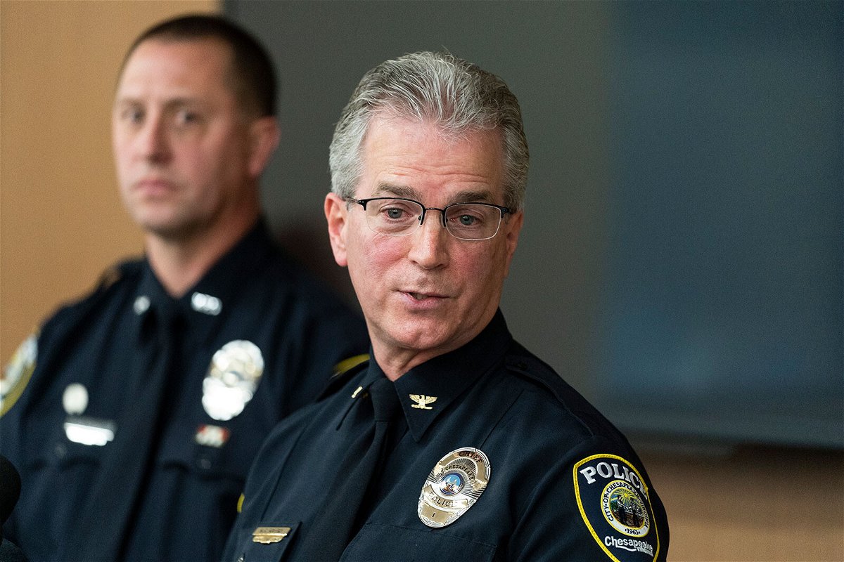 <i>Alex Brandon/AP</i><br/>Chesapeake Police Chief Mark Solesky speaks to reporters after a mass shooting at a Walmart on November 23 in Chesapeake