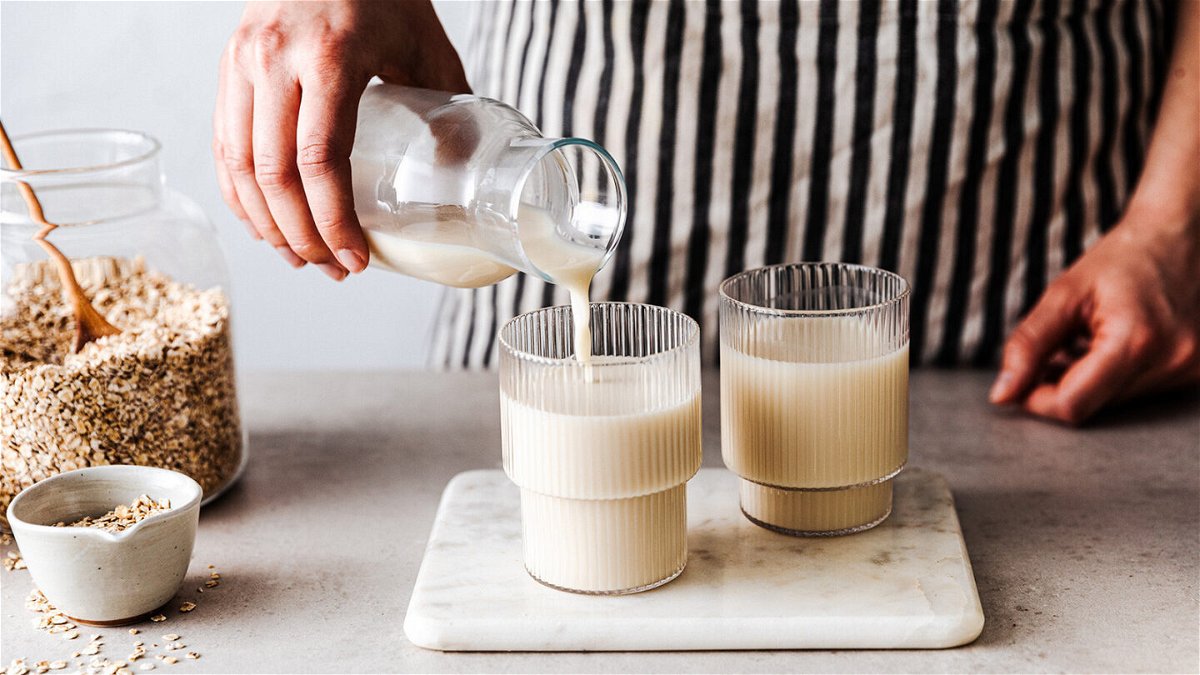 <i>alvarez/E+/Getty Images</i><br/>Plant-based milks come in a variety of options. Oat milk