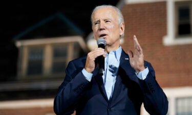 President Joe Biden speaks at a campaign event for New York Gov. Kathy Hochul on November 6 at Sarah Lawrence College in Yonkers