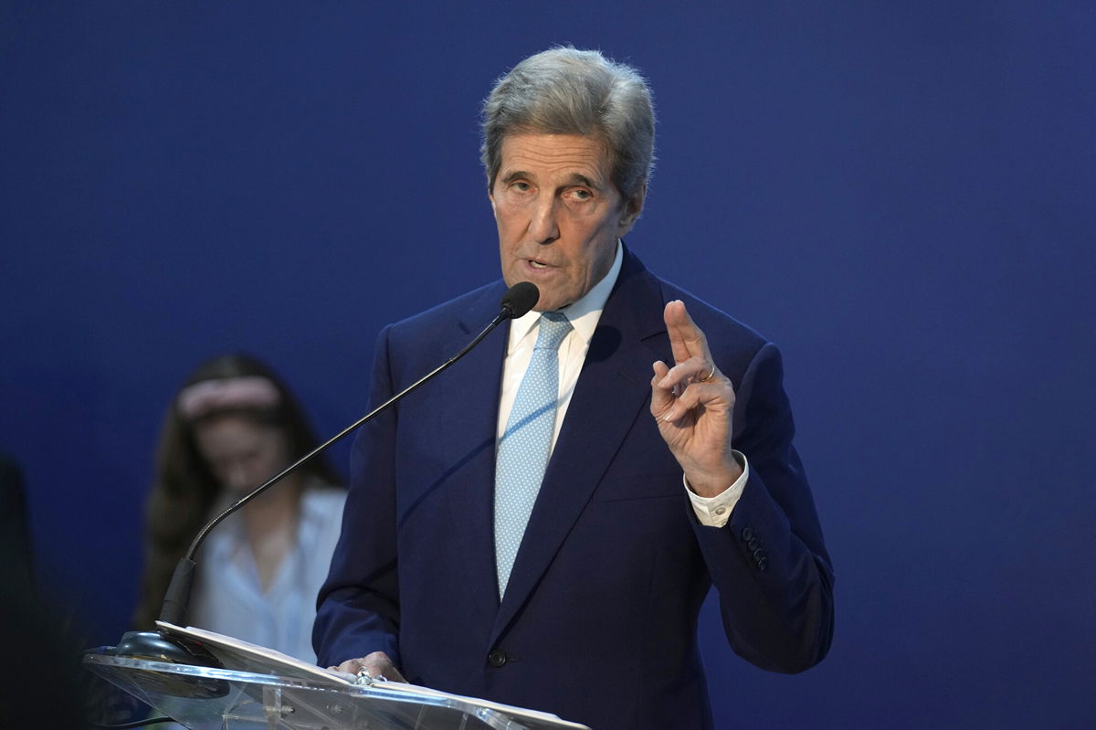 <i>Peter Dejong/AP</i><br/>US climate envoy John Kerry speaks at the COP27 UN Climate Summit in Sharm el-Sheikh