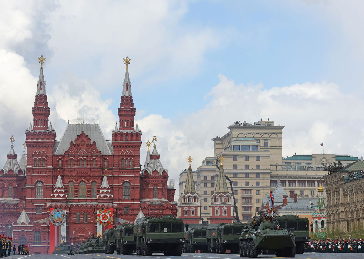 <i>Evgenia Novozhenina/Reuters</i><br/>US officials are divided over new intelligence suggesting Russian military discussed scenarios for using nuclear weapons. Military hardware parade on the Red Square in Moscow