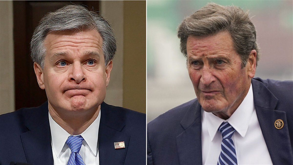 <i>Getty Images</i><br/>Prosecutors unsealed a criminal complaint against a Michigan man on November 22 accused of threatening to kill Democratic Rep. John Garamendiand (right) and FBI Director Christopher Wray.