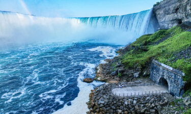 Tourists can now walk out onto a platform to view Niagara Falls.