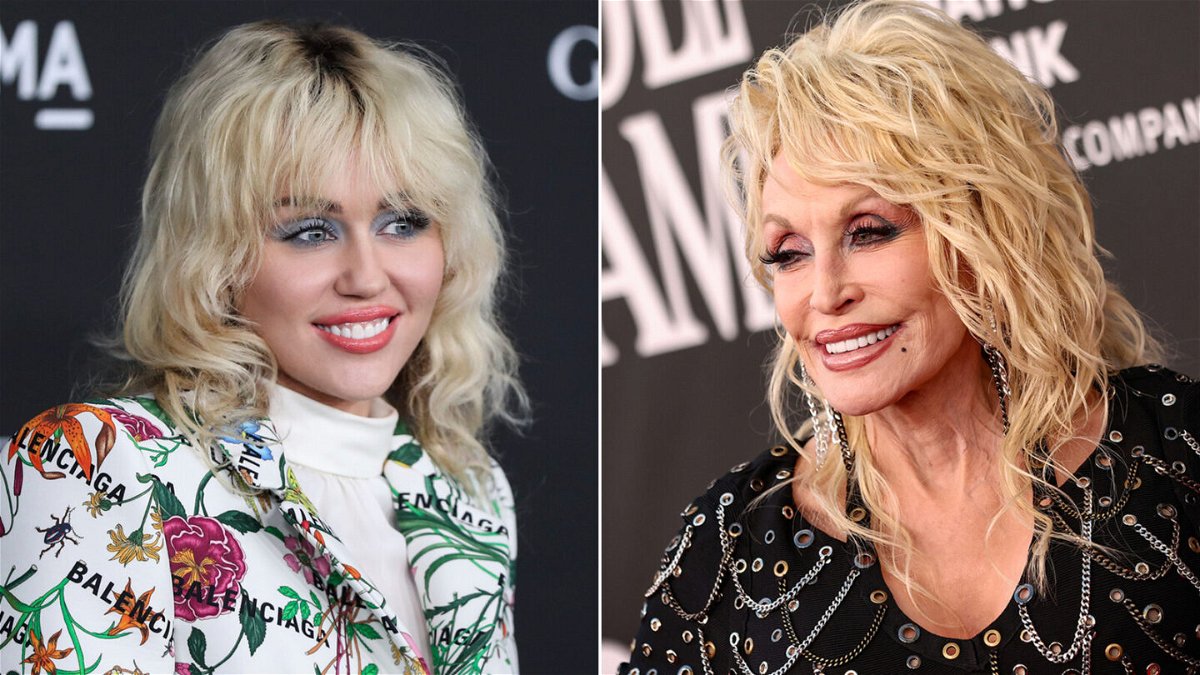<i>Xavier Collin/Image Press Agency/Sipa USA/AP/Emma McIntyre/Getty Images for The Rock and Roll Hall of Fame</i><br/>Miley Cyrus (left) and Dolly Parton are pictured here in a split image.