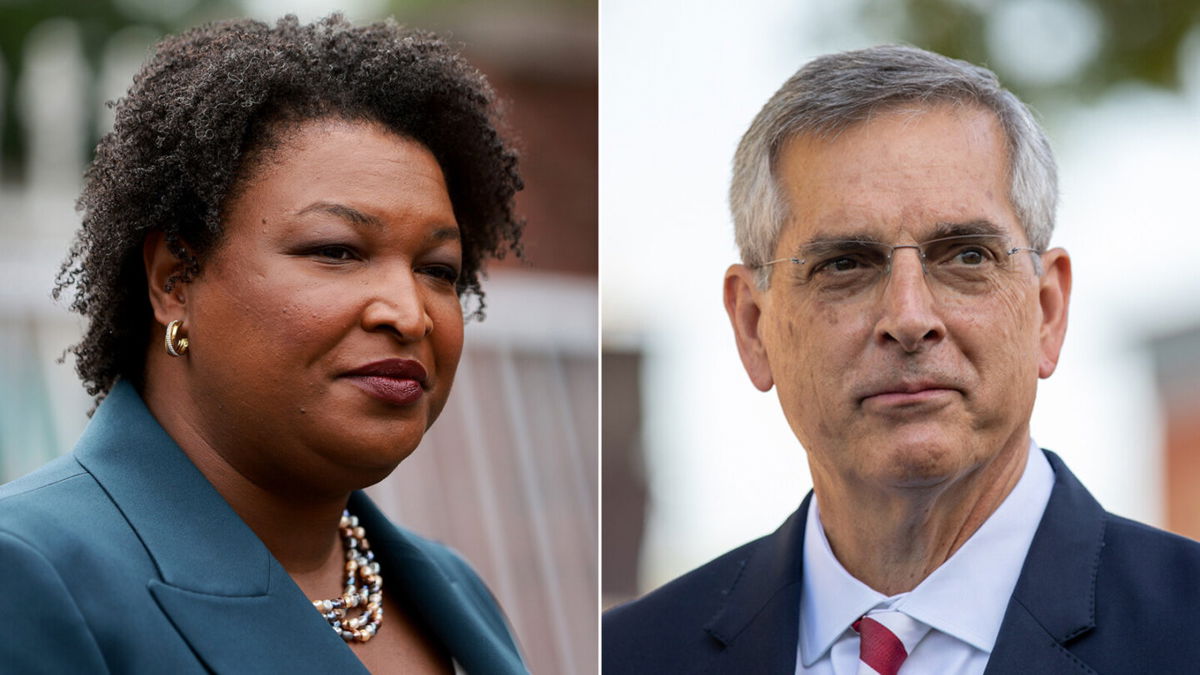<i>Joe Raedle/Dustin Chambers/Bloomberg/Getty Images</i><br/>Republican Secretary of State Brad Raffensperger on Wednesday dismissed Stacey Abrams' concerns over election accessibility in Georgia.