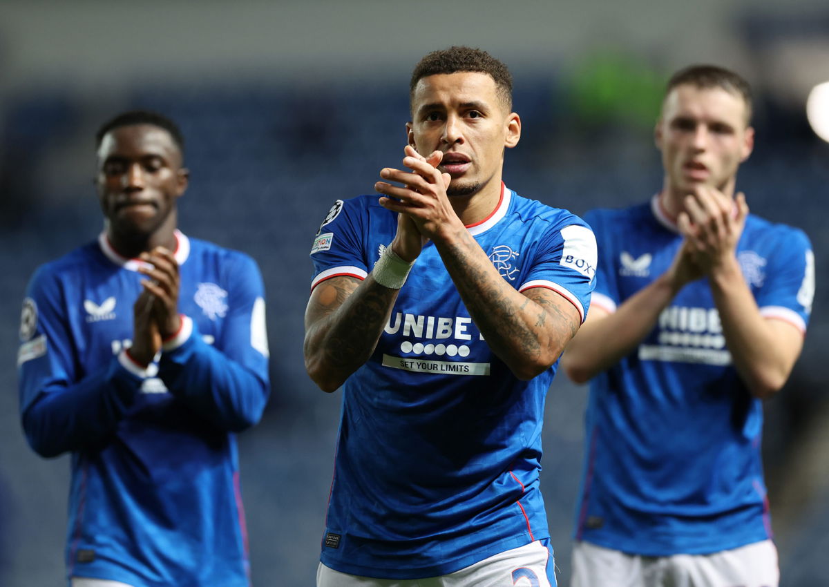 <i>Ian MacNicol/Getty Images</i><br/>Rangers captain James Tavernier applauds fans after Tuesday's defeat to Ajax.