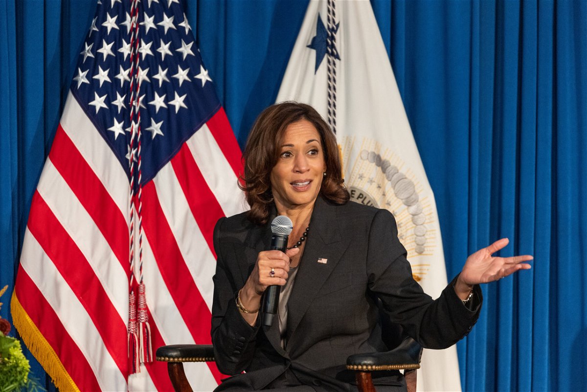 <i>Rick Kern/Getty Images</i><br/>Vice President Harris joins NARAL Pro-Choice America President