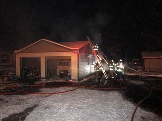 La Pine firefighters douse detached garage fire in Ponderosa Pines; home, vehicles spared damage