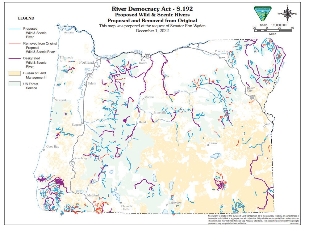 Wyden, Merkley announce scaled-down bill to designate 3,215 miles of Oregon streams Wild and Scenic