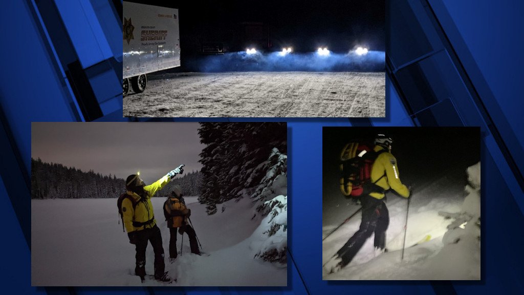 DCSO Search and Rescue volunteers used skis, snowmobiles to reach 2 stranded skiers near Todd Lake Friday night
