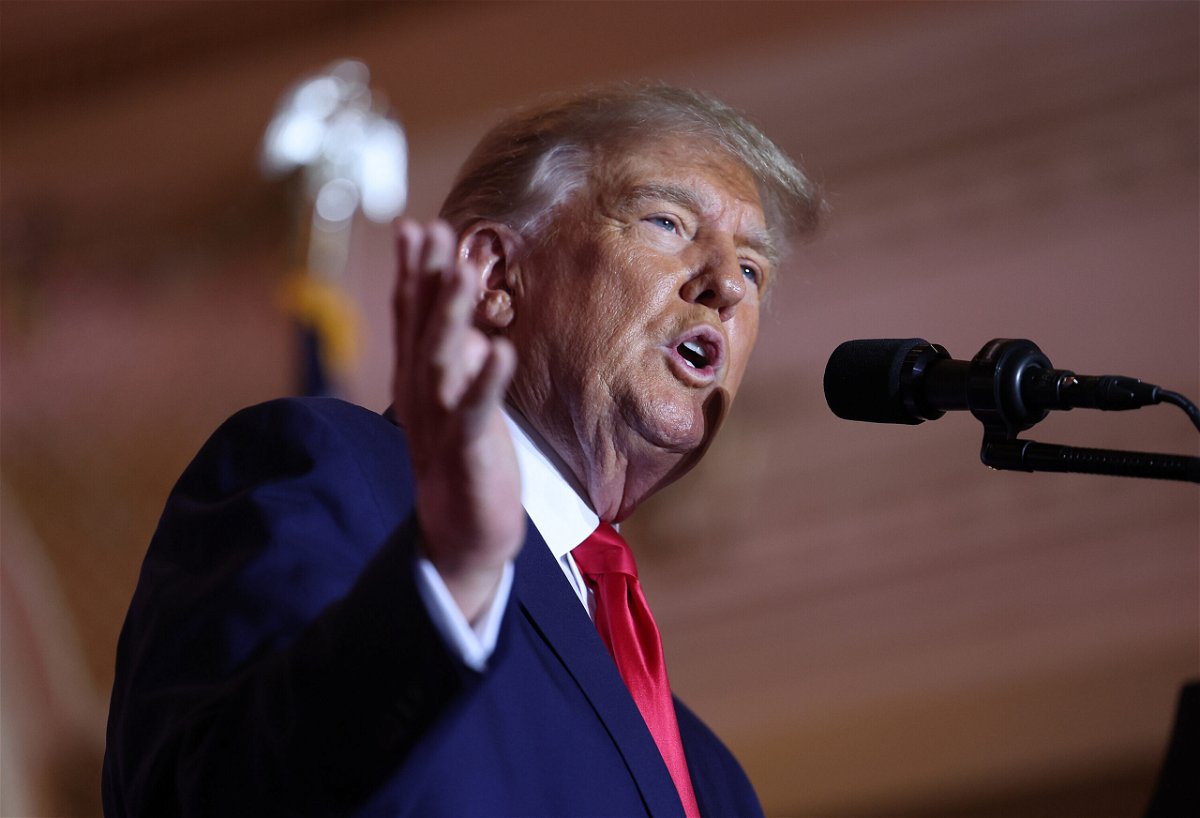 <i>Joe Raedle/Getty Images</i><br/>Lawyers for former President Donald Trump recently hired a team to search four of his properties for any potentially remaining classified materials. Trump here speaks at an event at his Mar-a-Lago home on November 15