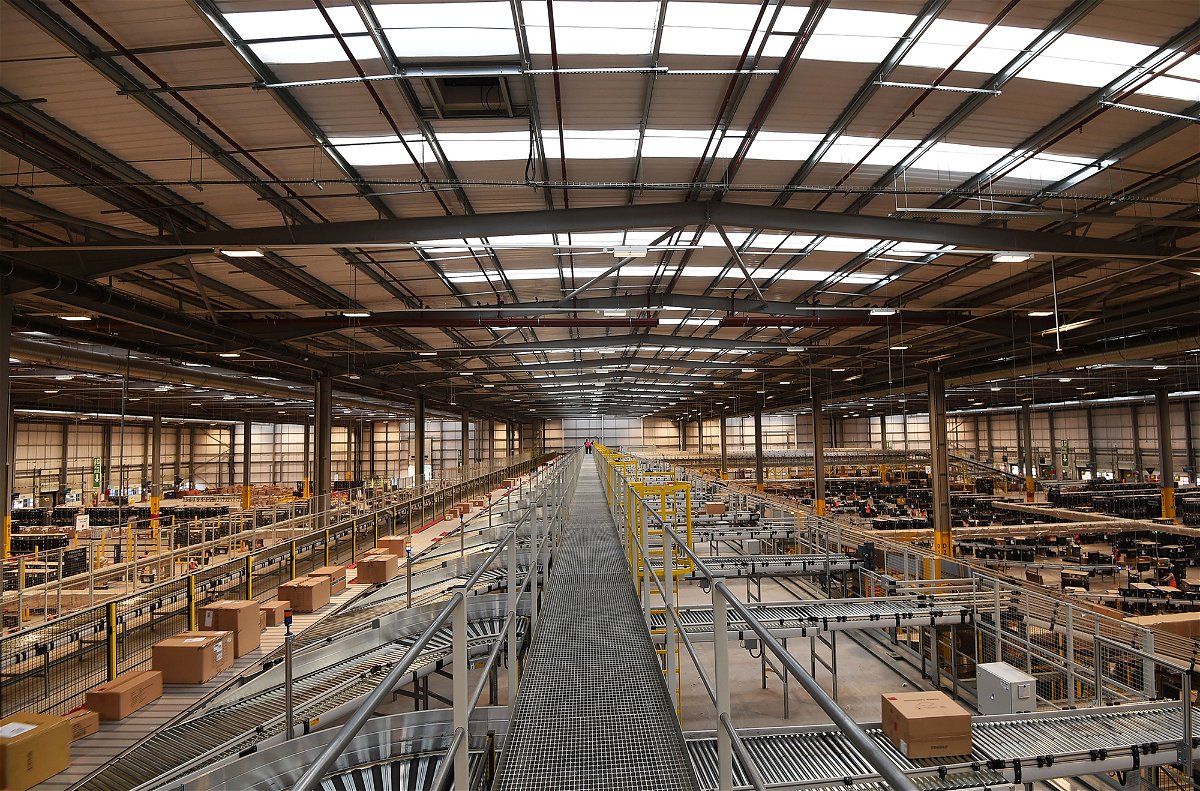 <i>Iain Findlay/Mirrorpix/Newscom/Zuma Press</i><br/>General view of the Amazon Receive Centre in Coventry