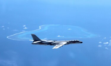 Taiwan reports a record 18 nuclear-capable H-6 bomber aircraft into Taiwan's air defense zone. Pictured is a Chinese H-6K bomber patrolling above the South China Sea in July 2016.