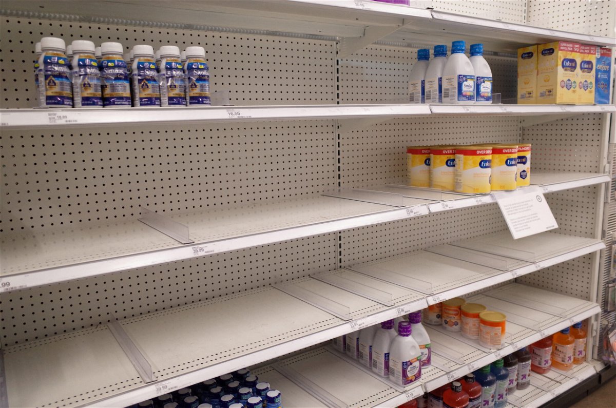 <i>Bing Guan/Reuters</i><br/>Similac and Enfamil products are seen on largely empty shelves in the baby formula section of a Target store in San Diego on May 25.