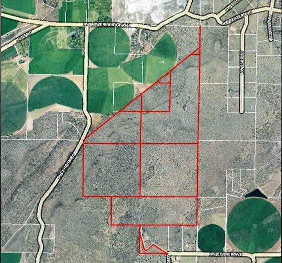 Map of land proposed for rezone from exclusive farm use to rural residential