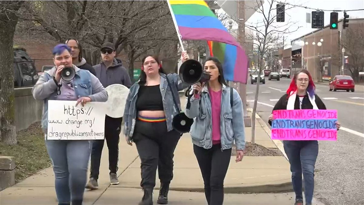 <i></i><br/>LGBTQ advocates protested in St. Louis and Jefferson City over proposed legislation they say targets that specific demographic.