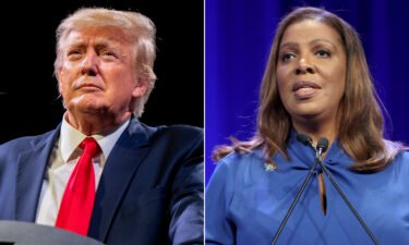 Former President Donald Trump (left) and New York Attorney General Letitia James are pictured here in a split image.