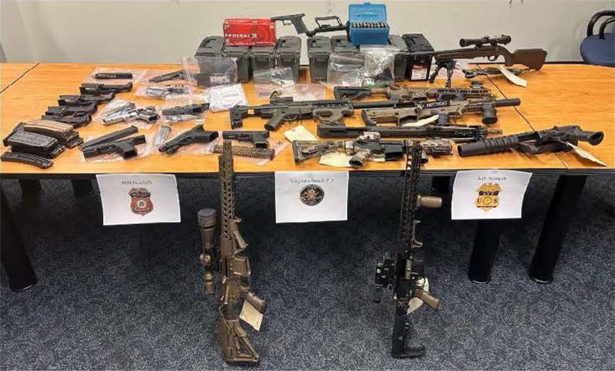 Virginia Beach man arrested after machine gun, illegal firearms found in  his home, police say - KTVZ