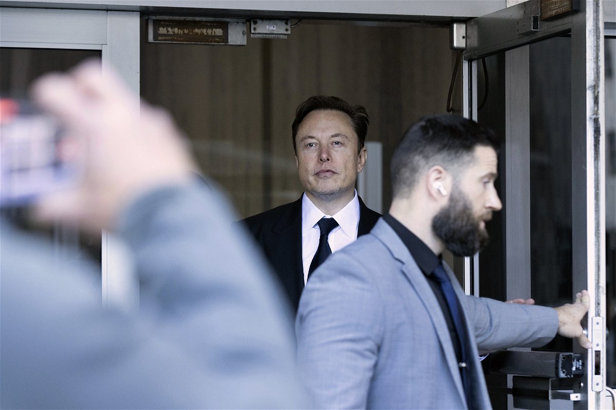 <i>Benjamin Fanjoy/AP</i><br/>Elon Musk leaves the Phillip Burton Federal Building and United States Court House in San Francisco