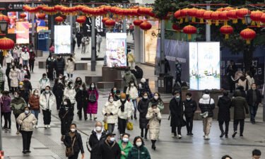 China's economy in 2022 marks one of the worst performances in nearly half a century. Pictured is a shopping area in Chengdu