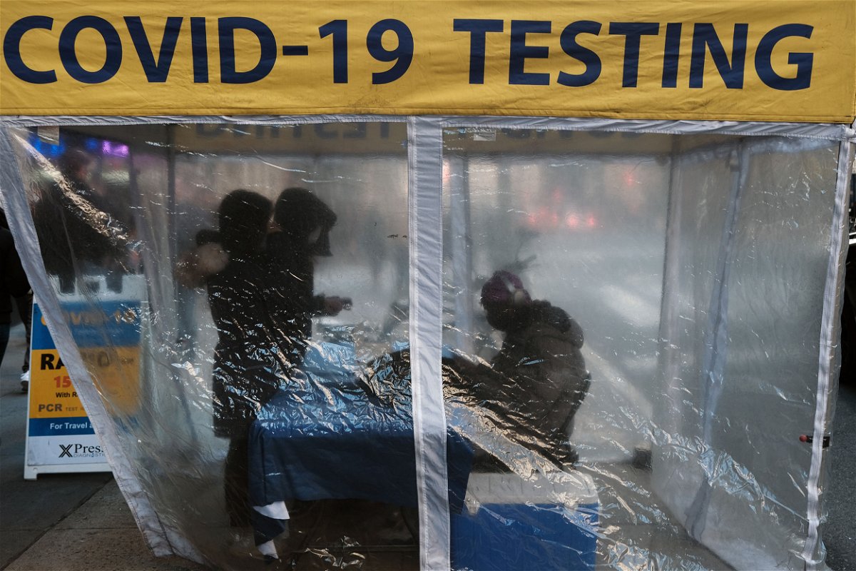<i>Spencer Platt/Getty Images</i><br/>The Biden administration on Wednesday again renewed the Covid-19 public health emergency. Pictured is a Covid-19 testing site in December